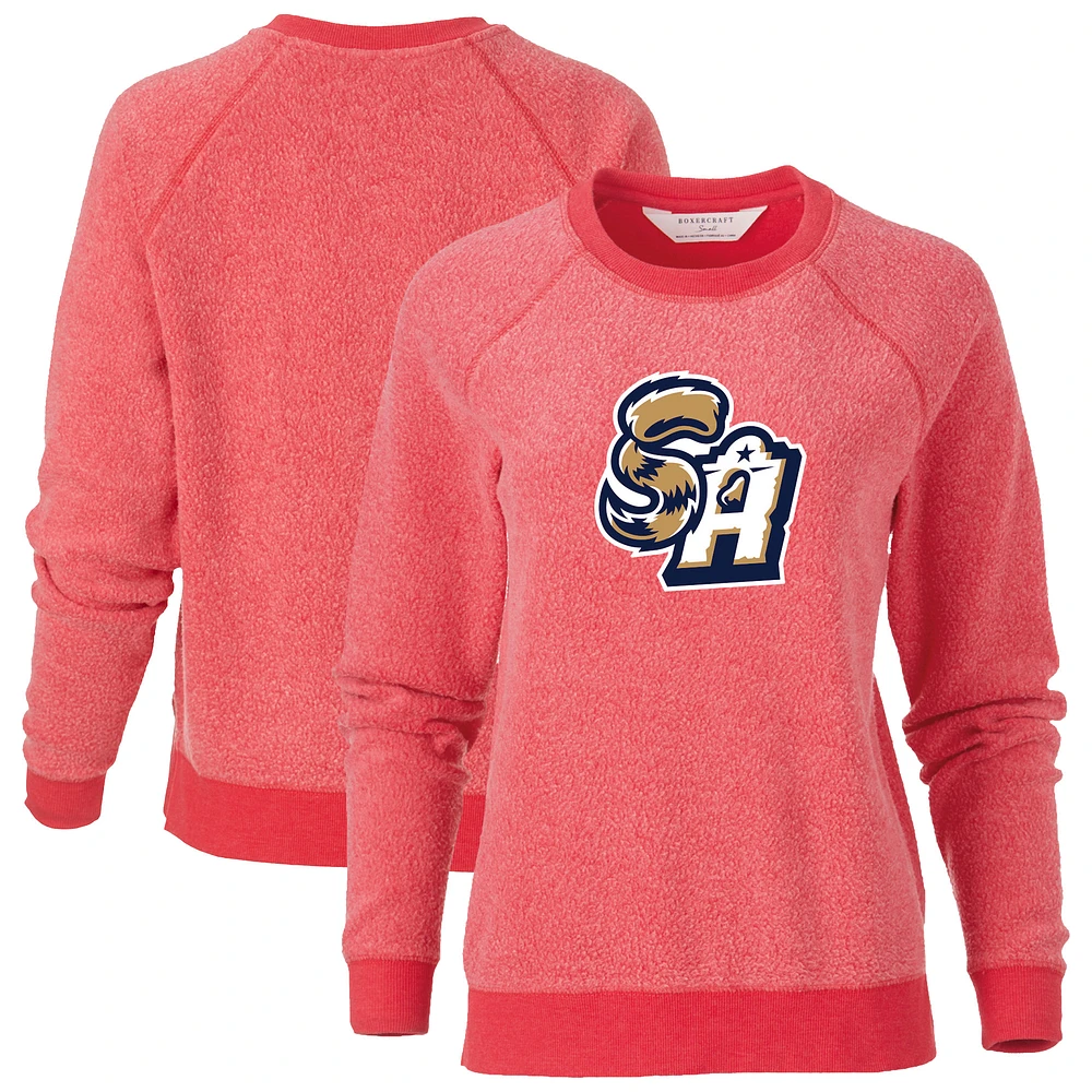 Women's Red San Antonio Missions Fleece Out Pullover Sweatshirt