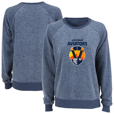 Women's Navy Las Vegas Aviators Fleece Out Pullover Sweatshirt