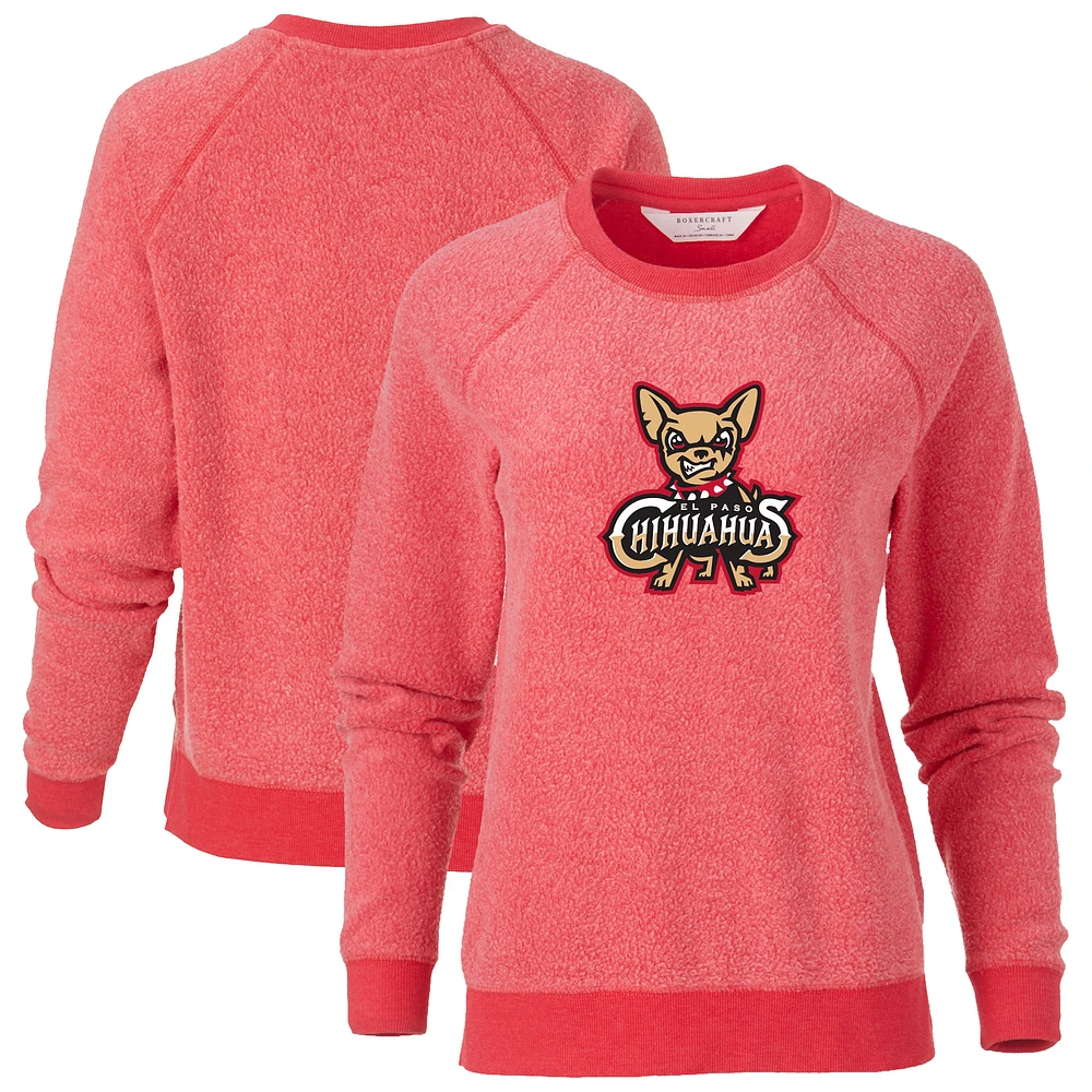 Women's Red El Paso Chihuahuas Fleece Out Pullover Sweatshirt