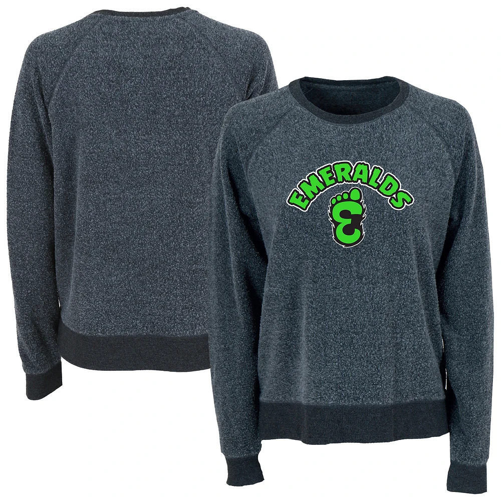 Women's Charcoal Eugene Emeralds Fleece Out Pullover Sweatshirt