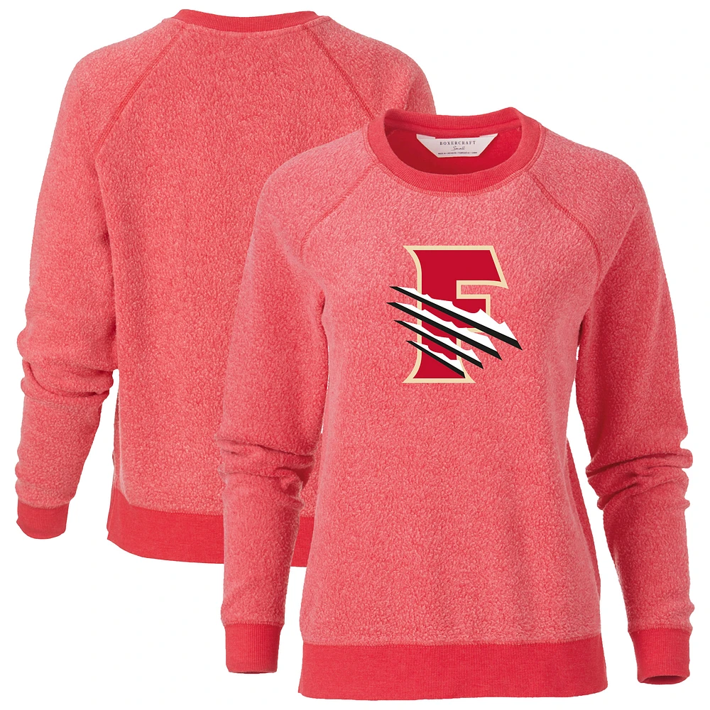 Women's Red Fresno Grizzlies Fleece Out Pullover Sweatshirt