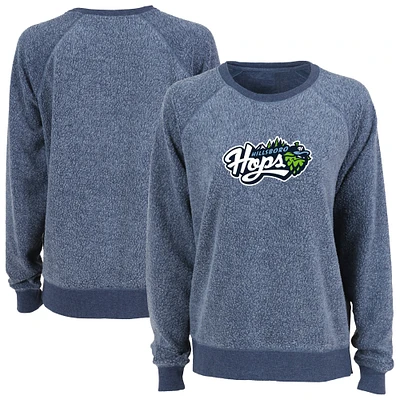 Women's Navy Hillsboro Hops Fleece Out Pullover Sweatshirt
