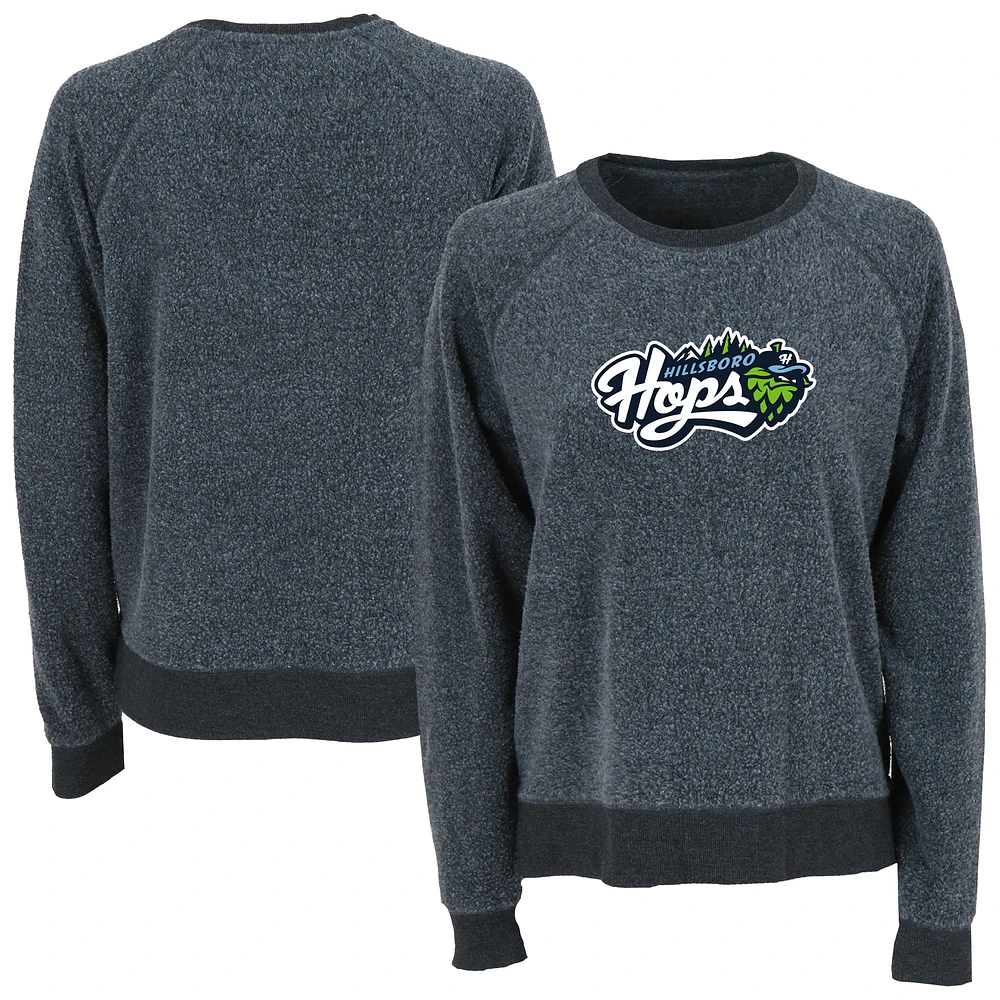 Women's Charcoal Hillsboro Hops Fleece Out Pullover Sweatshirt