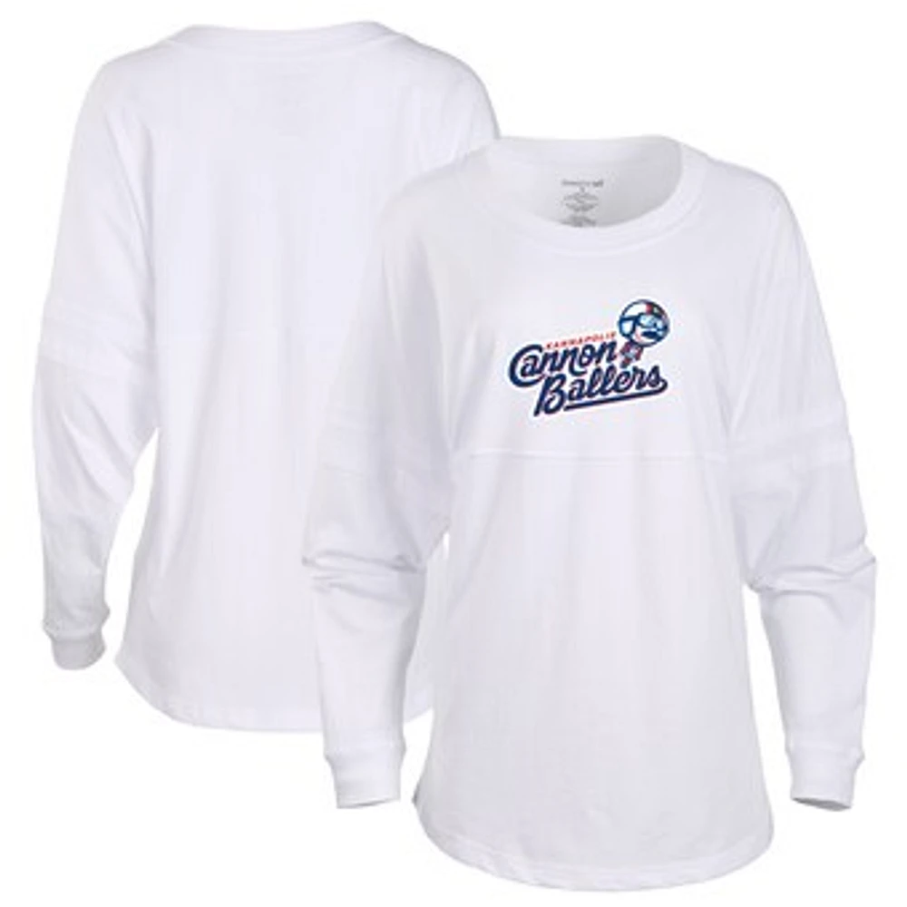 Women's Kannapolis Cannon Ballers Retro Jersey Long Sleeve Pom T-Shirt