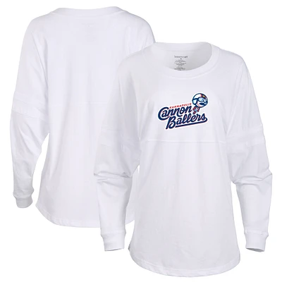 Women's Kannapolis Cannon Ballers Retro Jersey Long Sleeve Pom T-Shirt