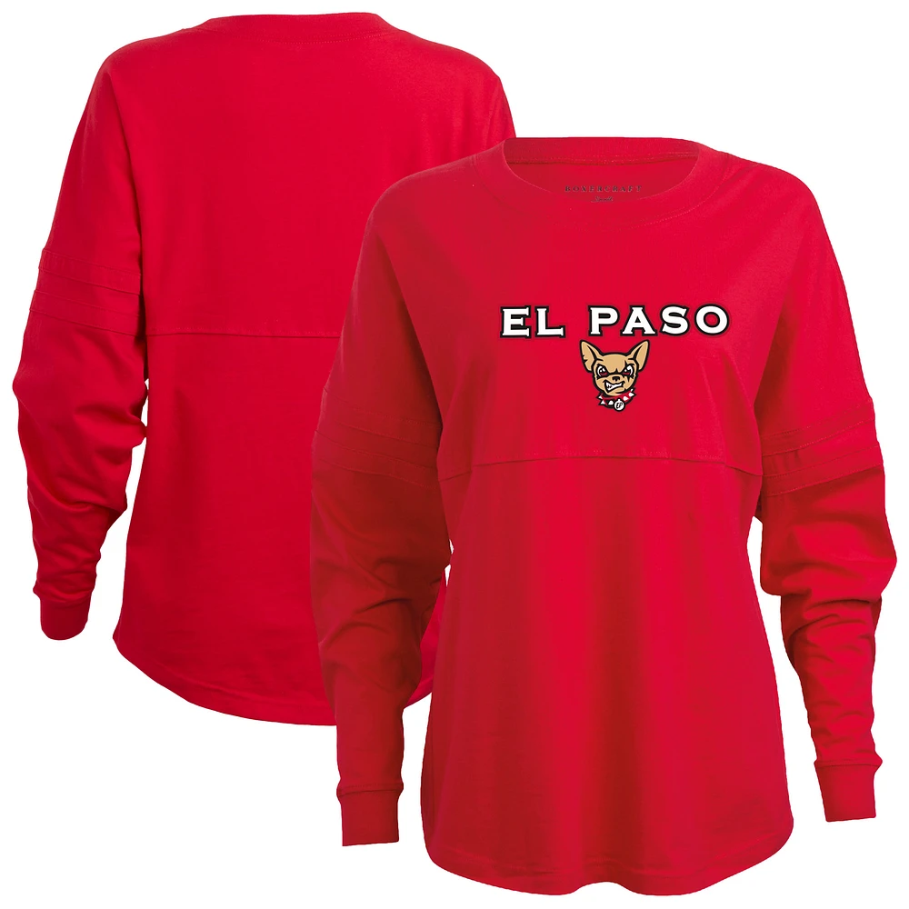 Women's El Paso Chihuahuas Retro Jersey Long Sleeve Pom T-Shirt