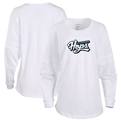 Women's Hillsboro Hops Retro Jersey Long Sleeve Pom T-Shirt