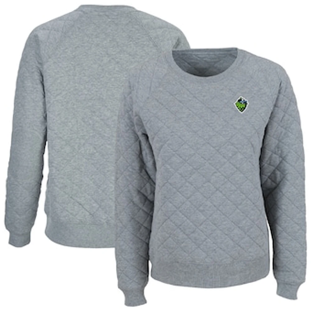 Women's Heather Gray Hillsboro Hops Quilted Raglan Pullover Sweatshirt