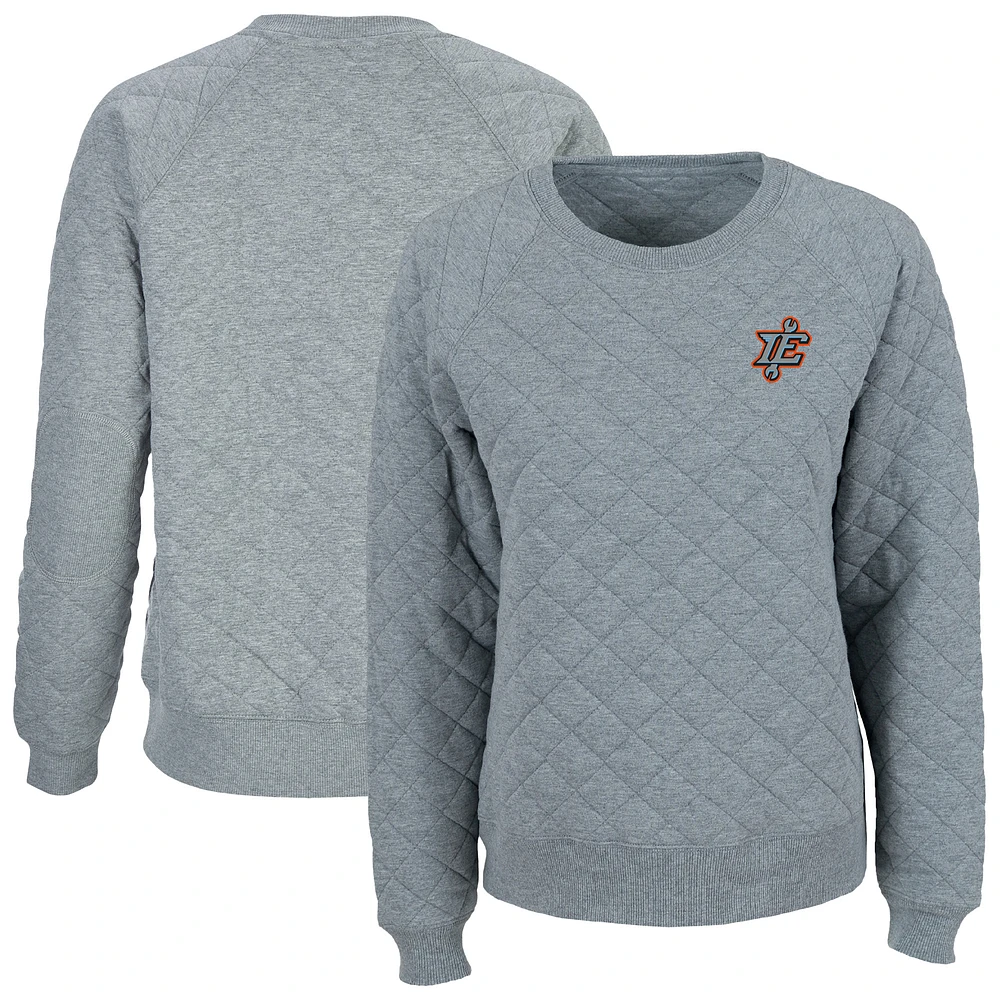 Women's Heather Gray Inland Empire 66ers Quilted Raglan Pullover Sweatshirt