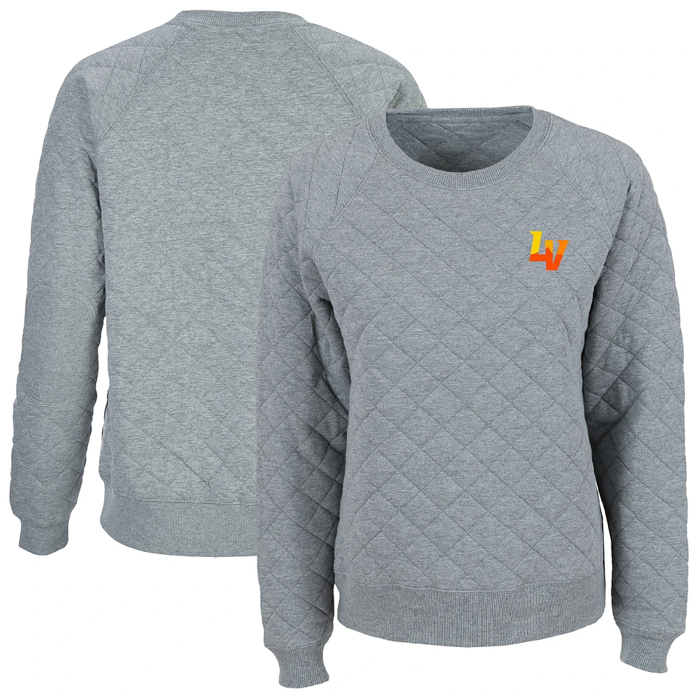 Women's Heather Gray Las Vegas Aviators Quilted Raglan Pullover Sweatshirt