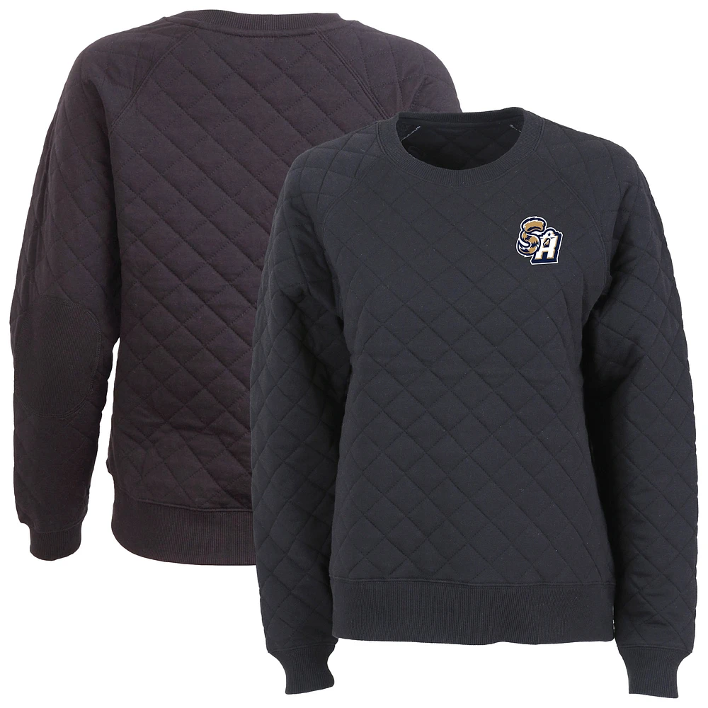 Women's Black San Antonio Missions Quilted Raglan Pullover Sweatshirt