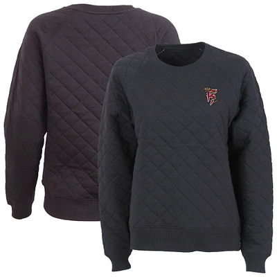 Women's Black Wisconsin Timber Rattlers Quilted Raglan Pullover Sweatshirt