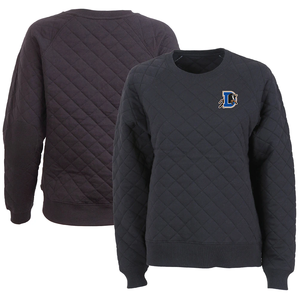 Women's Black Durham Bulls Quilted Raglan Pullover Sweatshirt