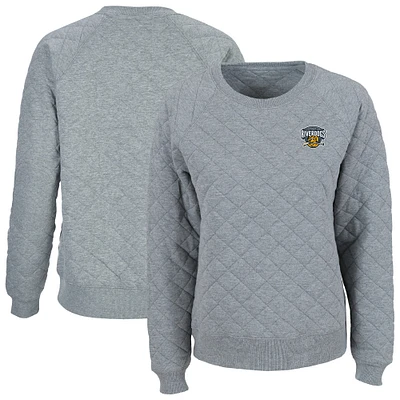 Women's Heather Gray Charleston RiverDogs Quilted Raglan Pullover Sweatshirt