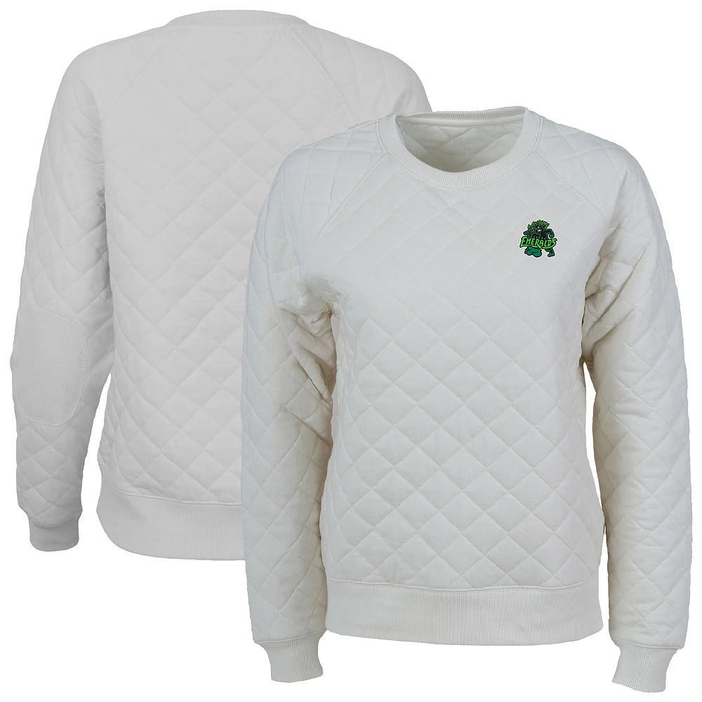 Women's Natural Eugene Emeralds Quilted Raglan Pullover Sweatshirt