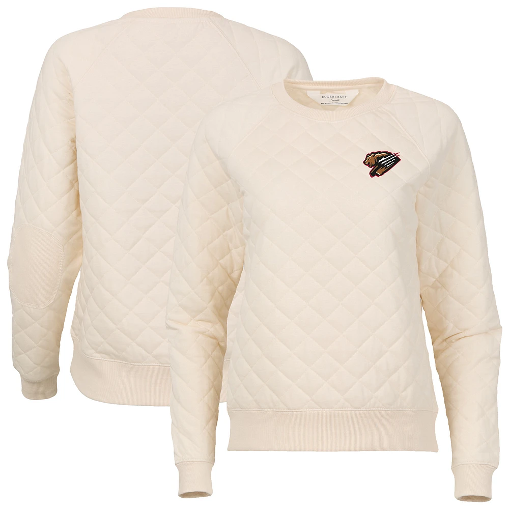 Women's Natural Fresno Grizzlies Quilted Raglan Pullover Sweatshirt