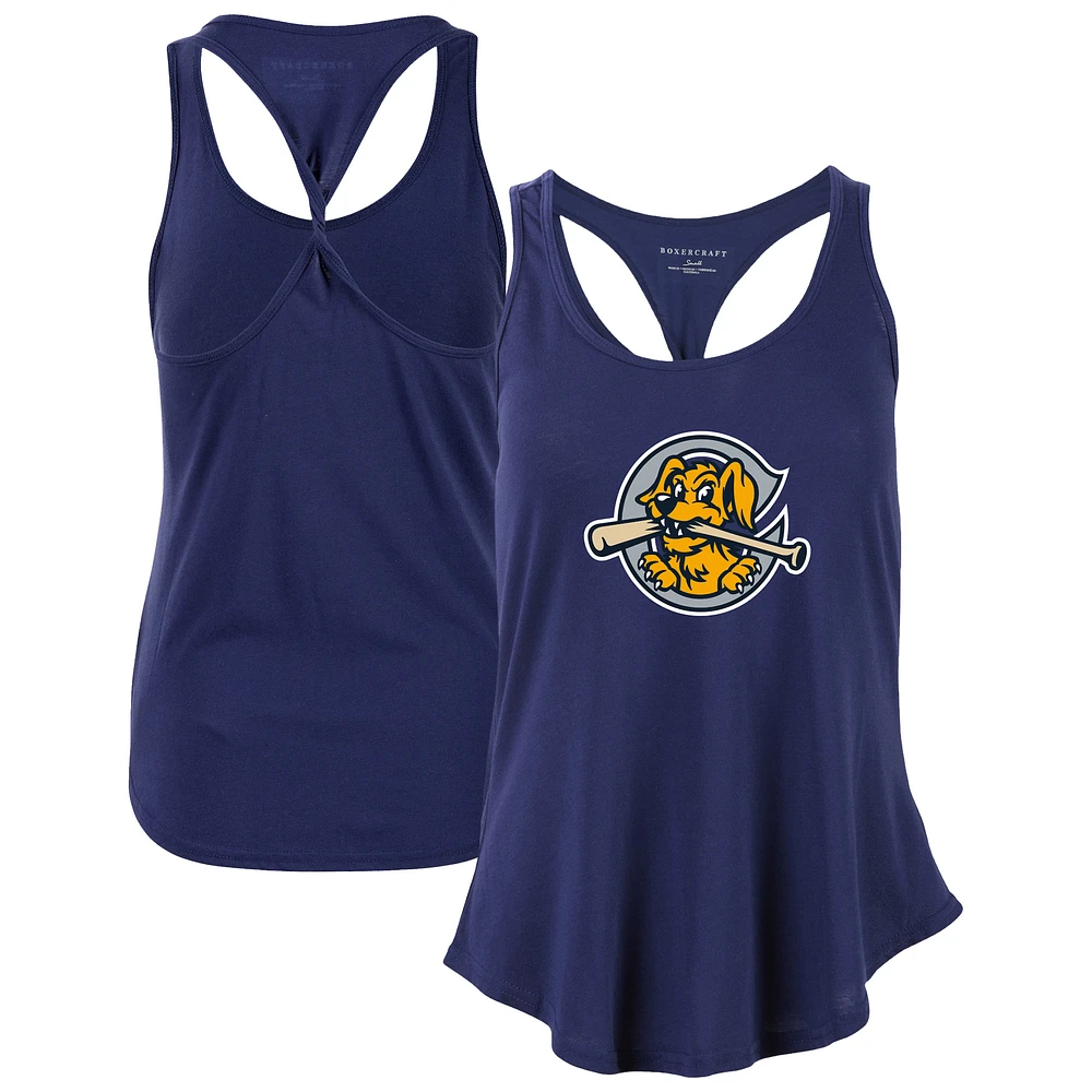 Women's Navy Charleston RiverDogs Twistback Tank Top