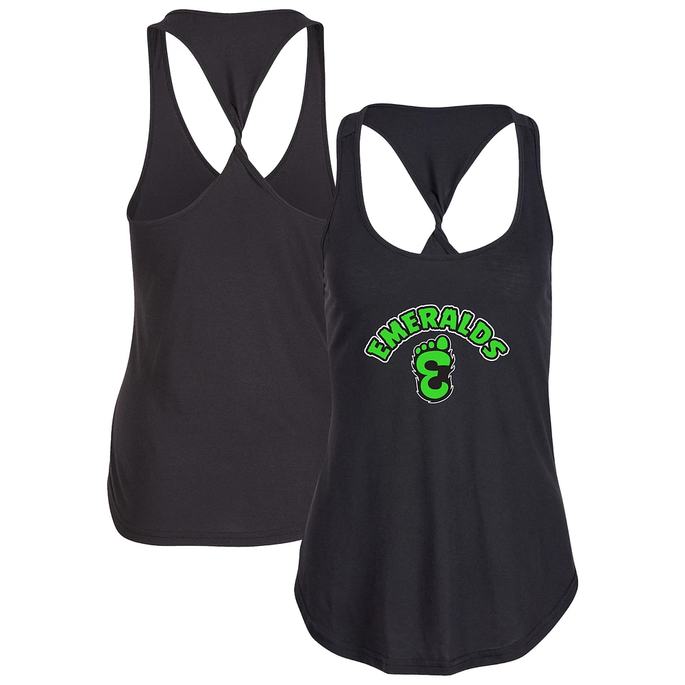 Women's Black Eugene Emeralds Twistback Tank Top