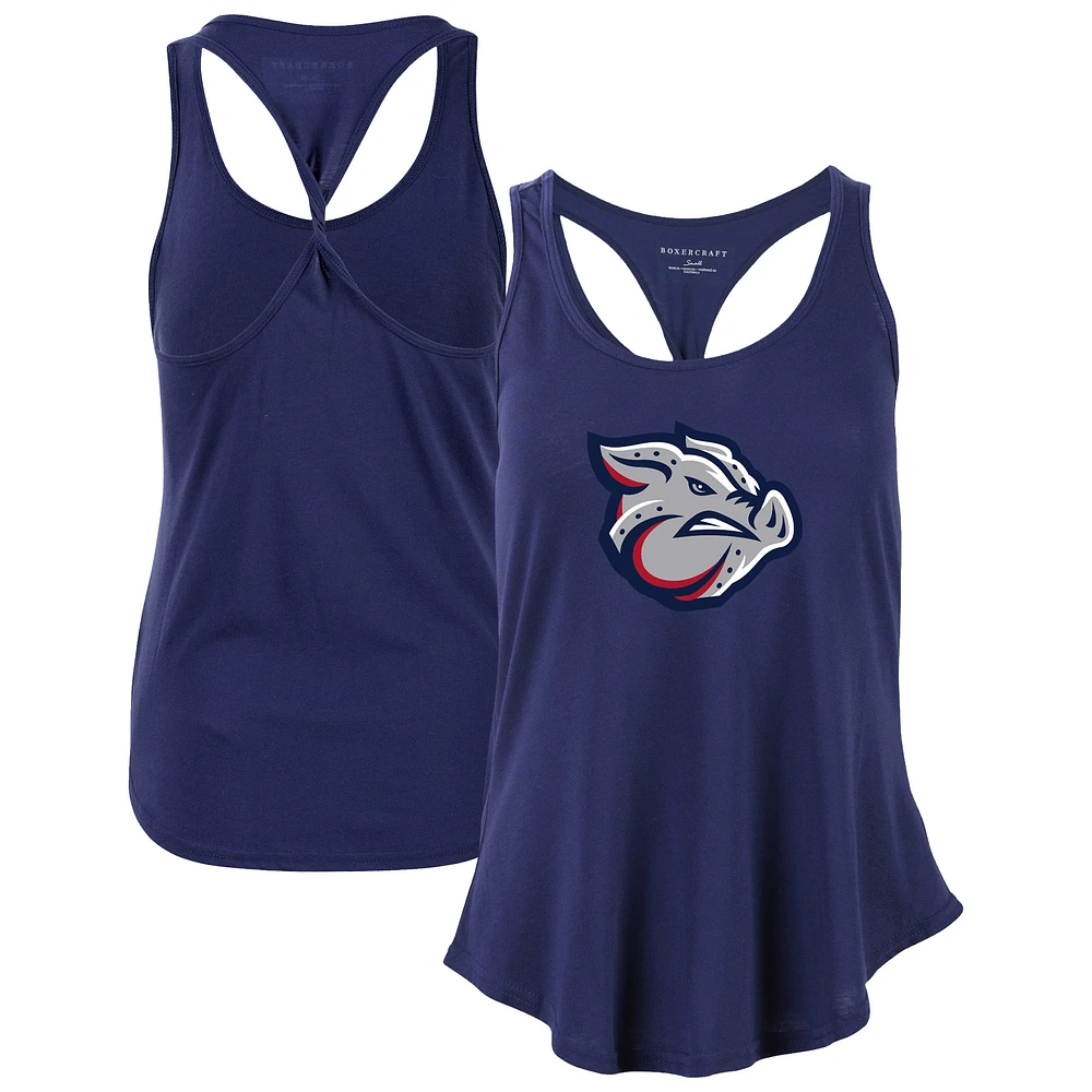 Women's Navy Lehigh Valley IronPigs Twistback Tank Top