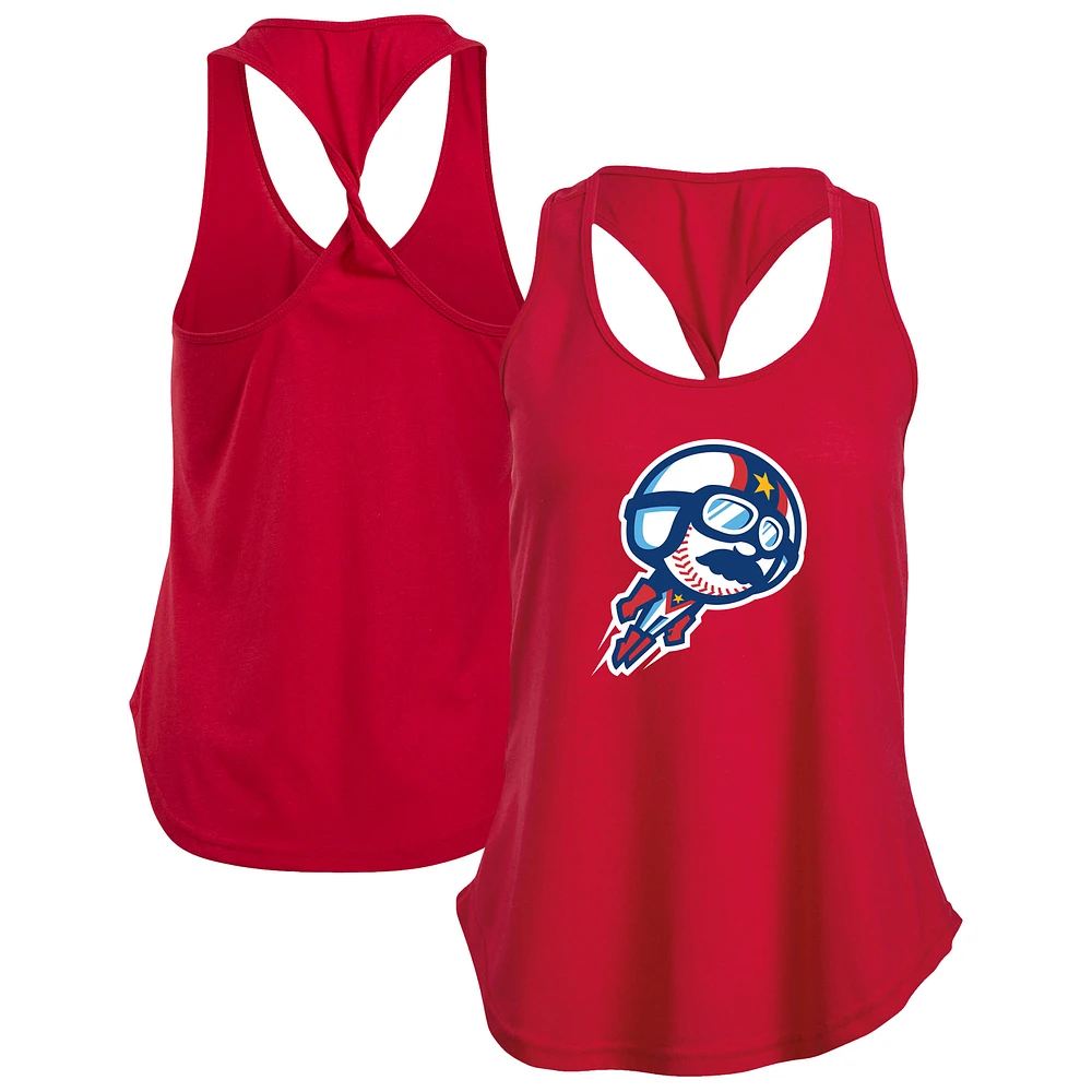 Women's Red Kannapolis Cannon Ballers Twistback Tank Top