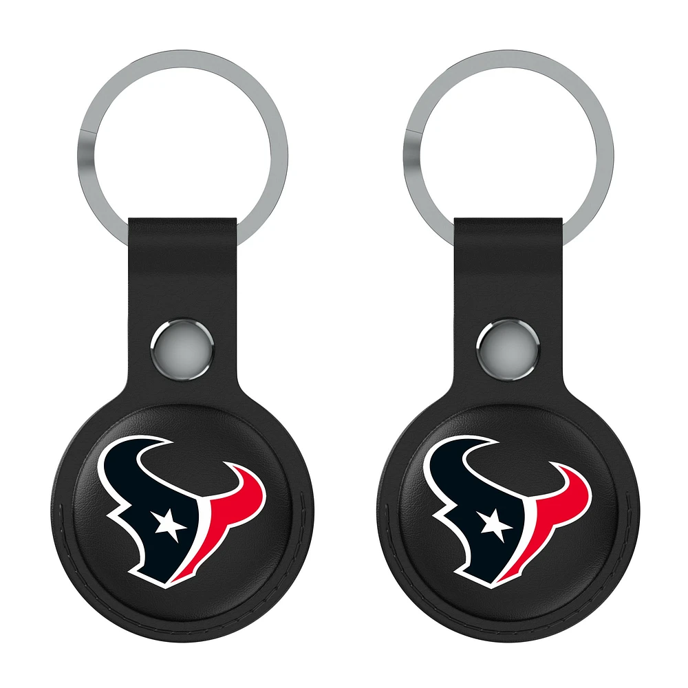 Keyscaper Black Houston Texans Two-Pack AirTag Holders