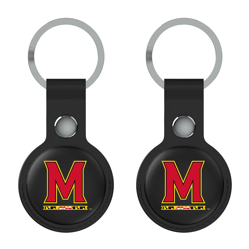 Keyscaper Black Maryland Terrapins Two-Pack AirTag Holders