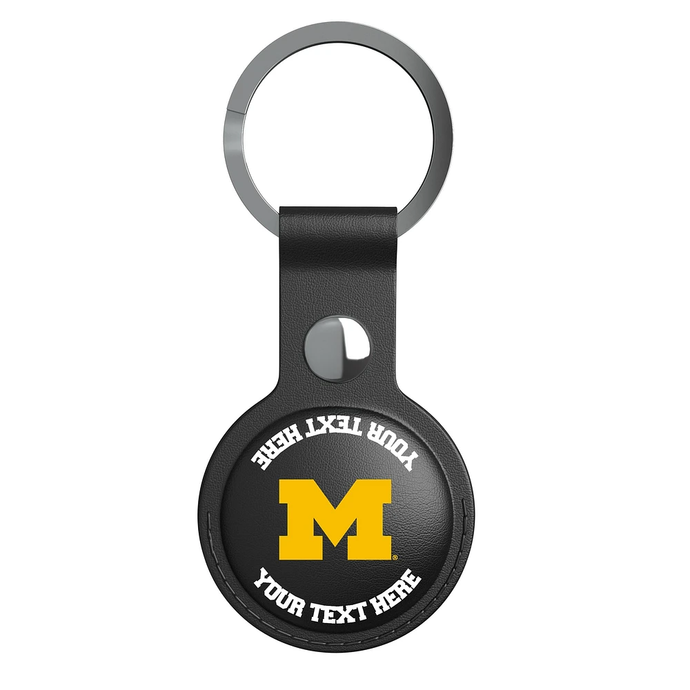 Keyscaper Black Michigan Wolverines Personalized AirTag Holder