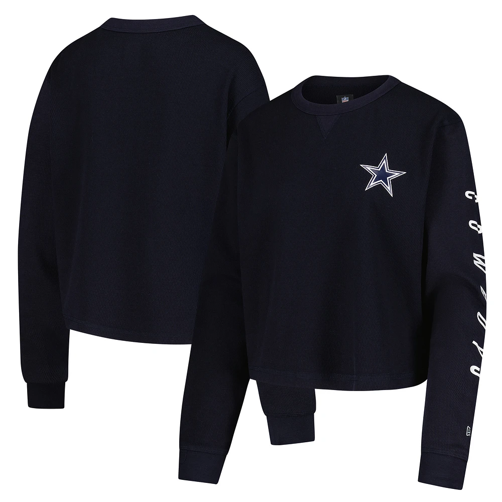 Women's New Era Navy Dallas Cowboys Sport Night Thermal Long Sleeve T-Shirt