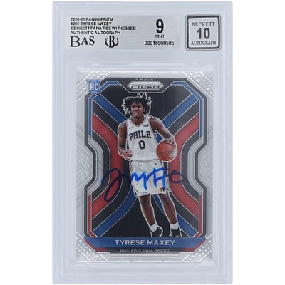 Tyrese Maxey Philadelphia 76ers Autographed 2020-21 Panini Prizm #256 Beckett Fanatics Witnessed Authenticated 9/10 Rookie Card