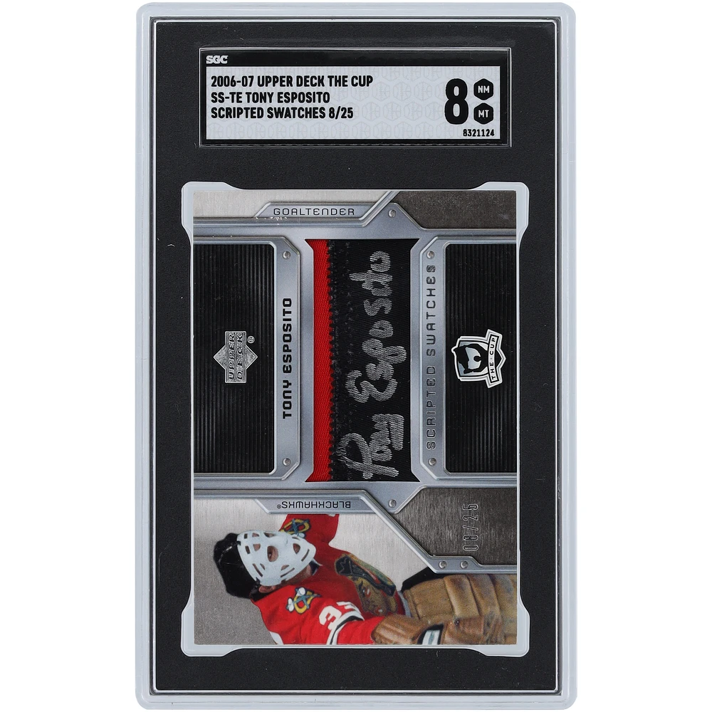 Tony Esposito Chicago Blackhawks Autographed 2006-07 Upper Deck The Cup Scripted Swatches #SS-TE #8/25 SGC Authenticated 8 Card