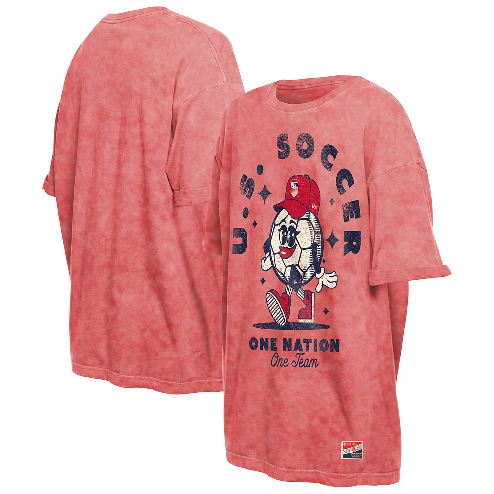 Women's 5th & Ocean by New Era Red USWNT Throwback Oversized T-Shirt