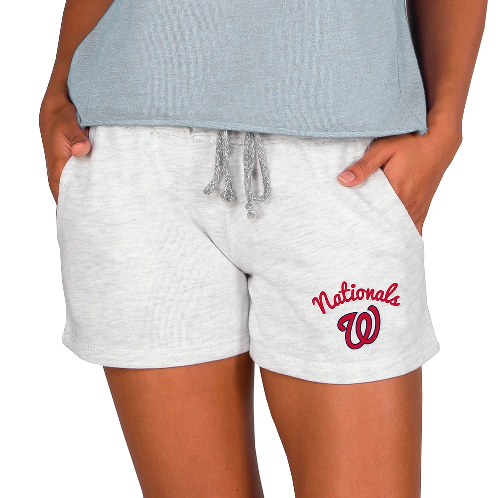 Women's Concepts Sport Ash Washington Nationals Mainstream French Terry Tri-Blend Shorts
