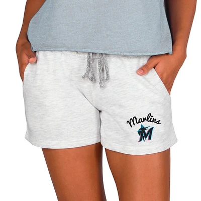 Women's Concepts Sport Ash Miami Marlins Mainstream French Terry Tri-Blend Shorts