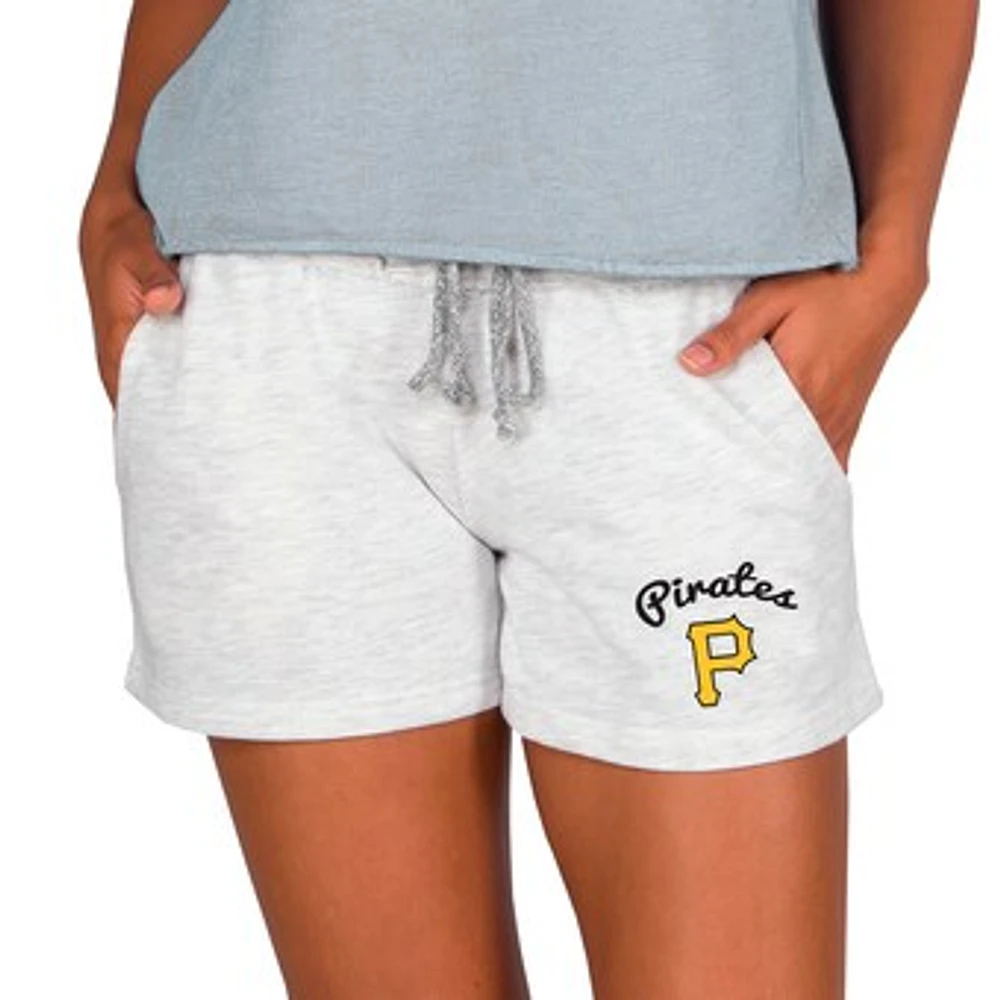 Women's Concepts Sport Ash Pittsburgh Pirates Mainstream French Terry Tri-Blend Shorts
