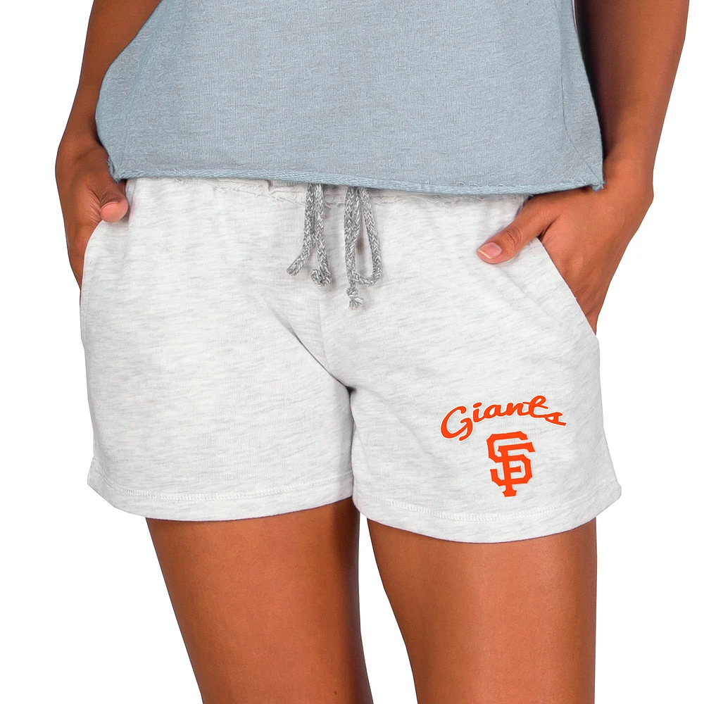Women's Concepts Sport Ash San Francisco Giants Mainstream French Terry Tri-Blend Shorts