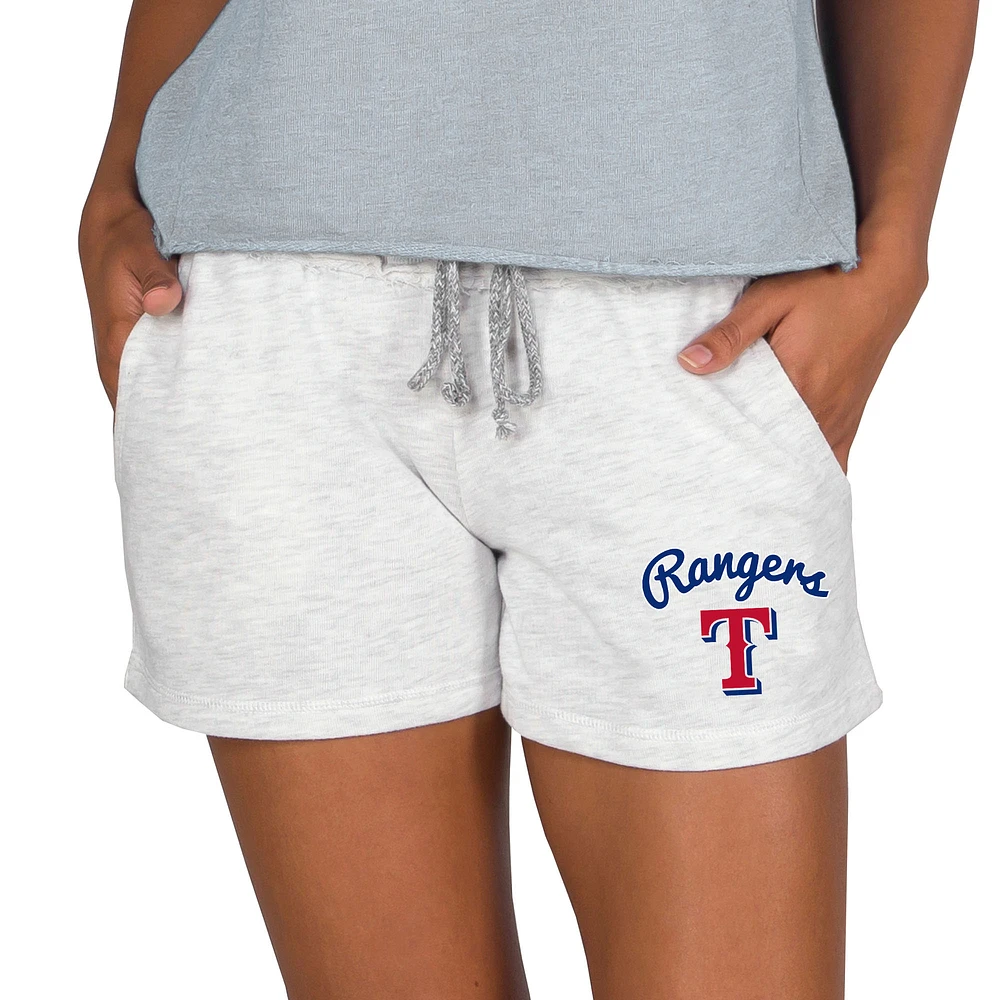 Women's Concepts Sport Ash Texas Rangers Mainstream French Terry Tri-Blend Shorts