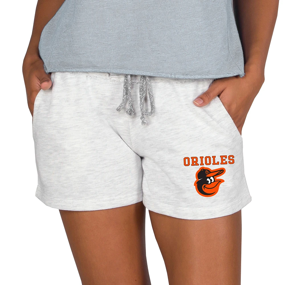 Women's Concepts Sport Ash Baltimore Orioles Mainstream French Terry Tri-Blend Shorts