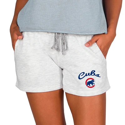 Women's Concepts Sport Ash Chicago Cubs Mainstream French Terry Tri-Blend Shorts