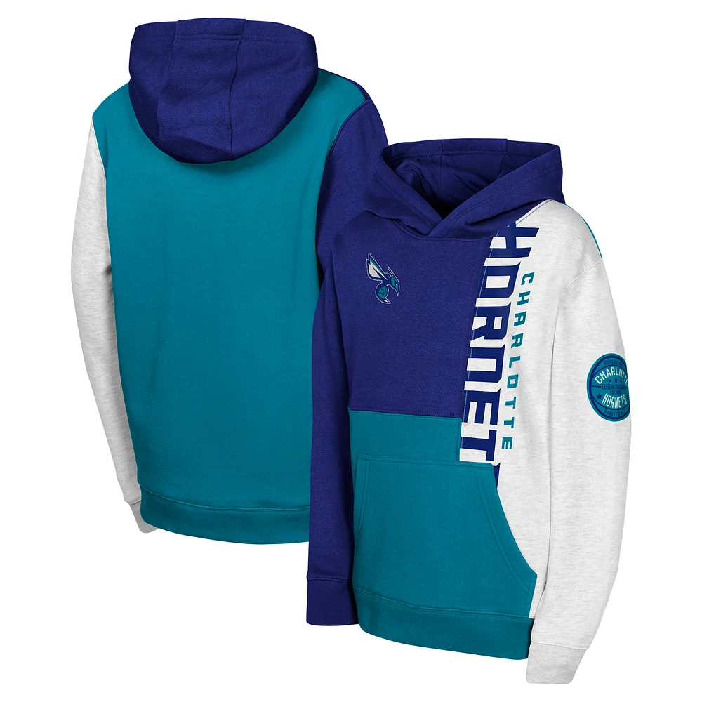 Youth Purple Charlotte Hornets Splash Pullover Hoodie