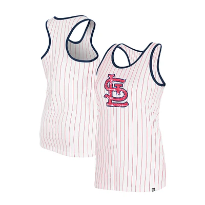Women's New Era White St. Louis Cardinals Gameday Pinstripe Tank Top
