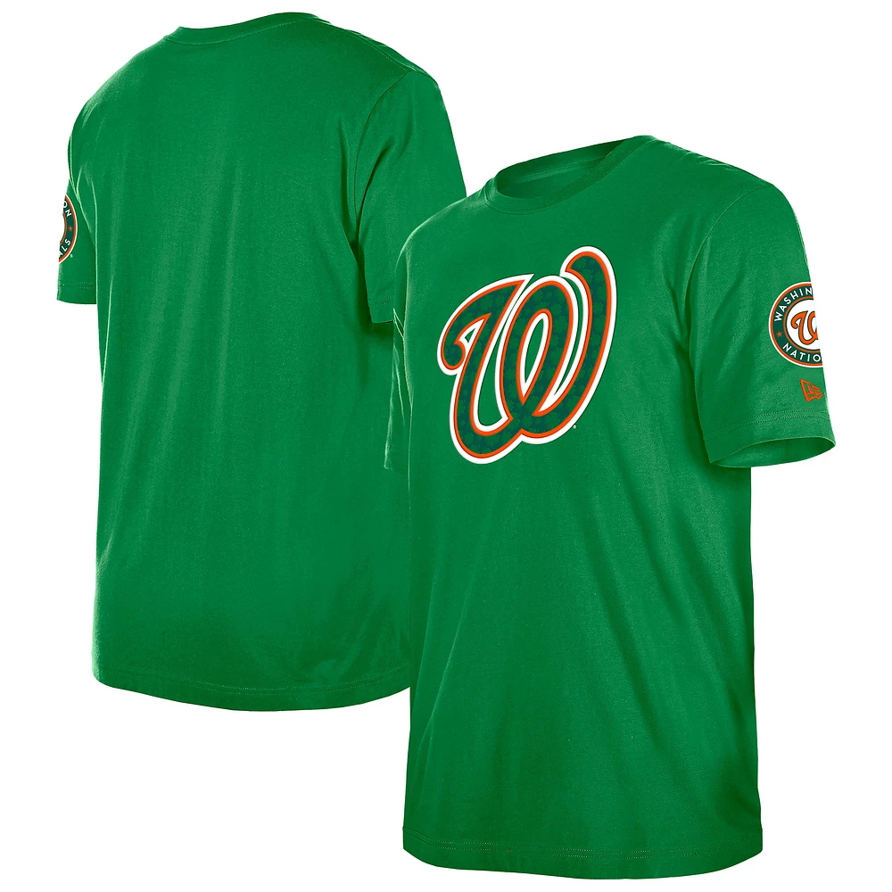 Men's New Era Kelly Green Washington Nationals St. Patrick's Day Shamrock Fill T-Shirt