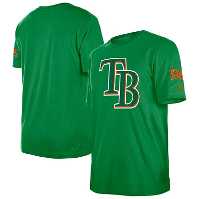 Men's New Era Kelly Green Tampa Bay Rays St. Patrick's Day Shamrock Fill T-Shirt