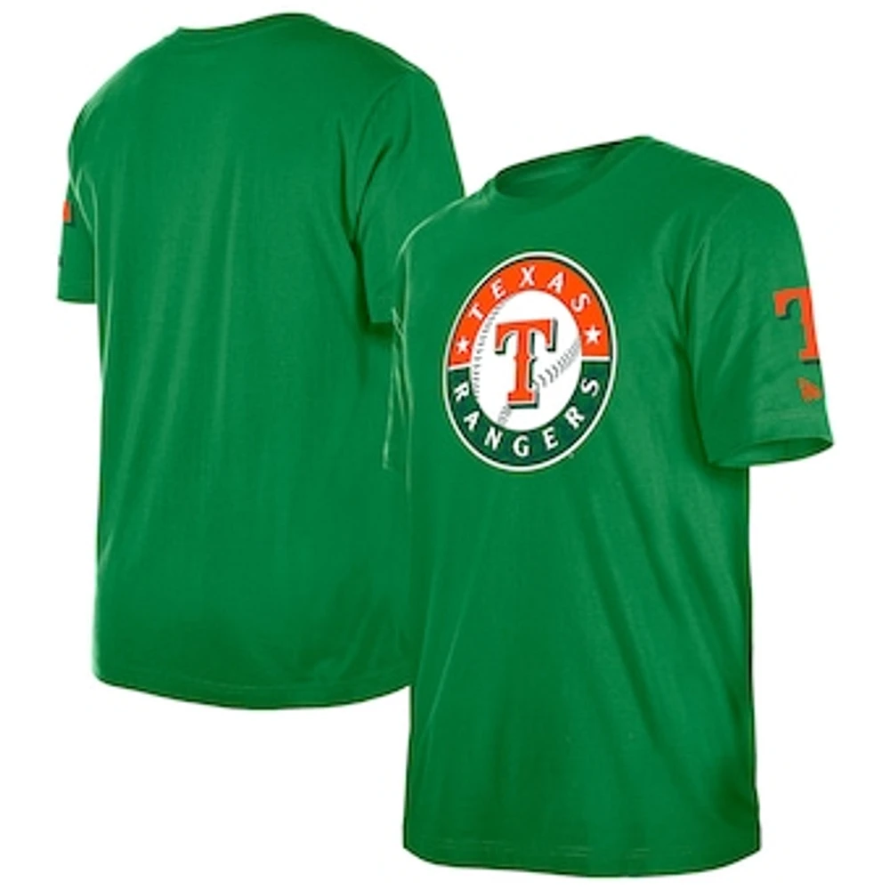 Men's New Era Kelly Green Texas Rangers St. Patrick's Day Shamrock Fill T-Shirt