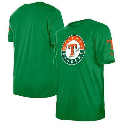 Men's New Era Kelly Green Texas Rangers St. Patrick's Day Shamrock Fill T-Shirt