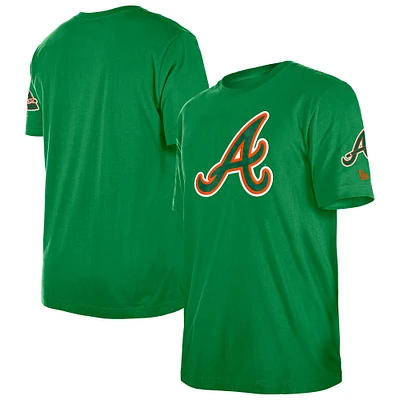 Men's New Era Kelly Green Atlanta Braves St. Patrick's Day Shamrock Fill T-Shirt