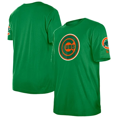 Men's New Era Kelly Green Chicago Cubs St. Patrick's Day Shamrock Fill T-Shirt
