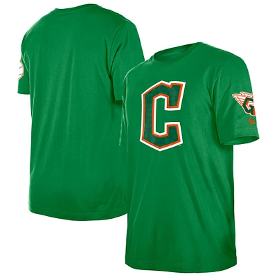 Men's New Era Kelly Green Cleveland Guardians St. Patrick's Day Shamrock Fill T-Shirt
