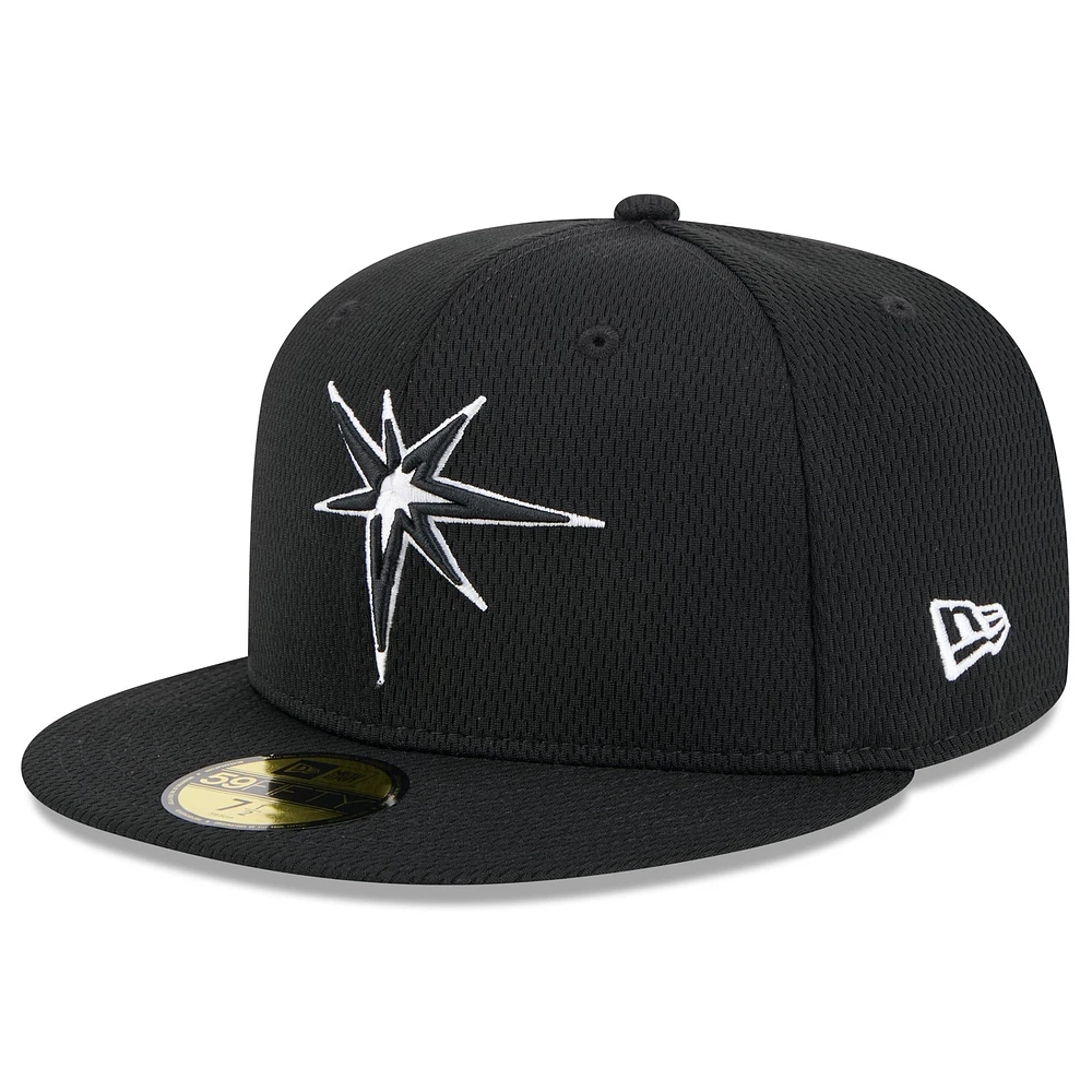 Men's New Era Black Tampa Bay Rays 2025 MLB Clubhouse 59FIFTY Fitted Hat