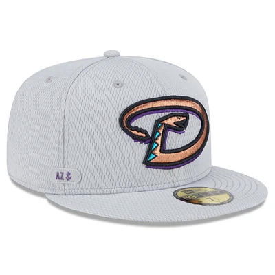 Men's New Era Gray Arizona Diamondbacks 2025 MLB Clubhouse 59FIFTY Fitted Hat
