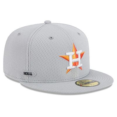 Men's New Era Gray Houston Astros 2025 MLB Clubhouse 59FIFTY Fitted Hat